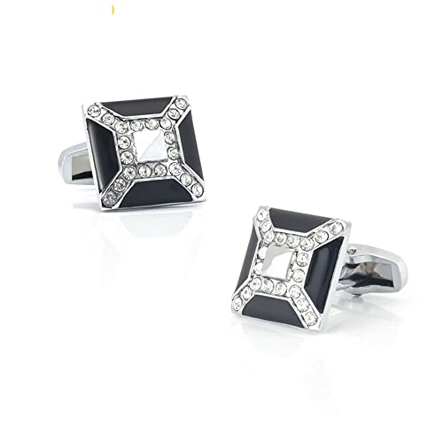 HAODUOO Jewelry Cufflinks Square Crystal Rhinestone Cufflinks high-end European and American Fashion Light Luxury Men's French Shirt Cufflinks von HAODUOO