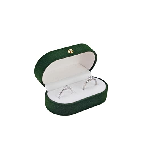 HAODUOO Lagerung Container Doppel Slots Ring Box Ohrringe Schmuck Box Lagerung Box Geschenk Box Schmuck Zähler Display Frauen Boxen(Green white) von HAODUOO