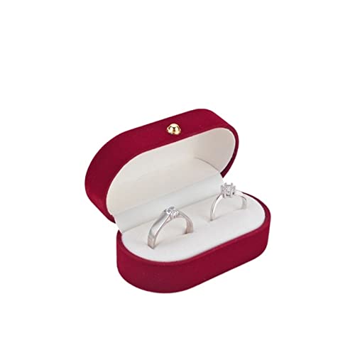 HAODUOO Lagerung Container Doppel Slots Ring Box Ohrringe Schmuck Box Lagerung Box Geschenk Box Schmuck Zähler Display Frauen Boxen(Red) von HAODUOO