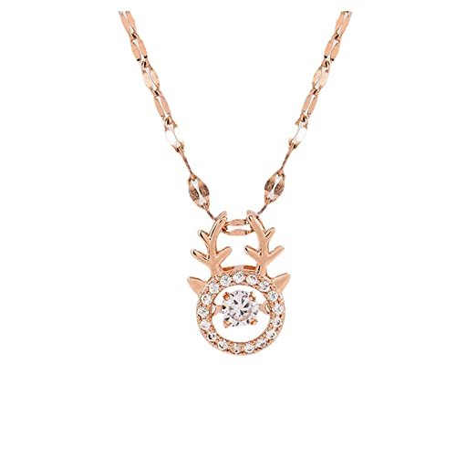 HAODUOO Lange gefälschte Perlen Halskette Kette Rose Lady Anhänger Damenmode Gold Opal Pullover Halsketten Anhänger Ring Anhänger (Color : Rose Gold-B, Size : One Size) von HAODUOO