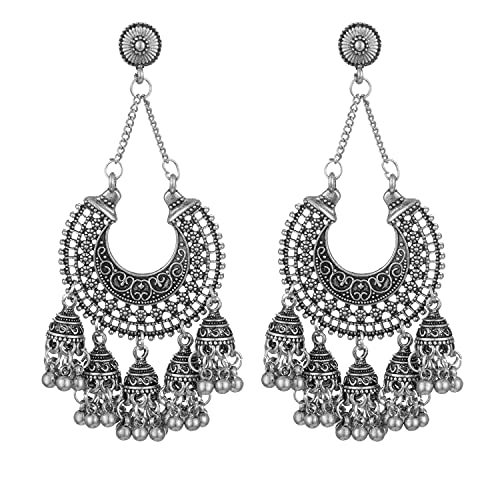 HAODUOO Ohrstecker Schmuck Ohrringe Ohrringe Böhmischer Clan-Stil Übertriebene Persönlichkeit Ohrringe Kreative Glocken Geschnitzte Ohrringe Herren und Damen(2) von HAODUOO