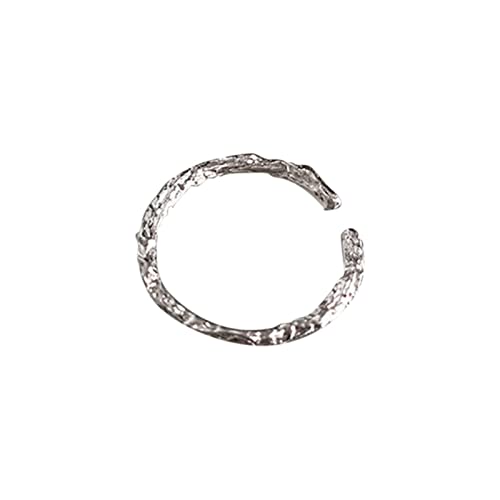 HAODUOO Set Größe 9 Sterling Silber Persönlichkeit Öffnung Ring verstellbar weiblicher Index Ring im schlichten Stil Ringe, One Size, Metall, Achat von HAODUOO