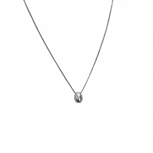 HAODUOO Wassertropfenförmige kleine Silberbohne Schlüsselbeinkette Halskette Damen Accessoires Accessoires von HAODUOO
