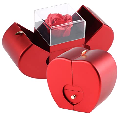 HAODUOO Apfelbox Ehering Box Schmuck Rose Blumenbox for Halskette Armband Geburtstagsfeier Valentinstag Neujahrsgeschenk von HAODUOO