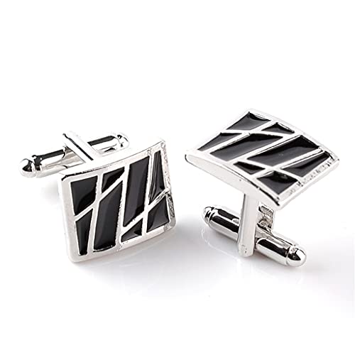 Men Irregular Graphics Black Enamel Cuff Links French Shirt Accessories Cuff Button Gift von HAODUOO