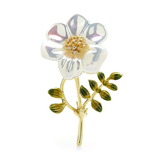 Pin Schmuck Geschenke for Frauen Damenmode-Accessoires Muschelblume Brosche Damen Emaille Blume Party Brosche Strickjacke Jacke Mantel Brosche Broschen & Anstecknadeln von HAODUOO