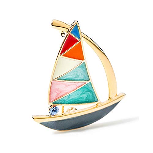 Pin Schmuck Geschenke for Frauen Kleine Segelboot Brosche Pins Glänzende künstliche Kristallschliff Brosche Schmuck Accessoires for Frauen Mädchen Broschen & Anstecknadeln (Color : B) von HAODUOO