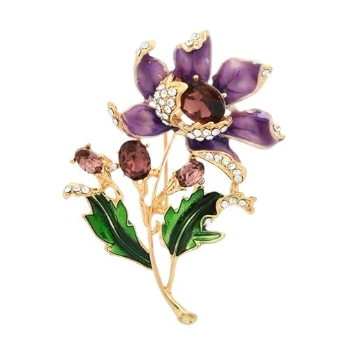 Pin Schmuck Geschenke for Frauen Lila Emaille Blume Broschen Frauen Hochzeit Party Lässige Brosche Pins Geschenke Broschen & Anstecknadeln von HAODUOO