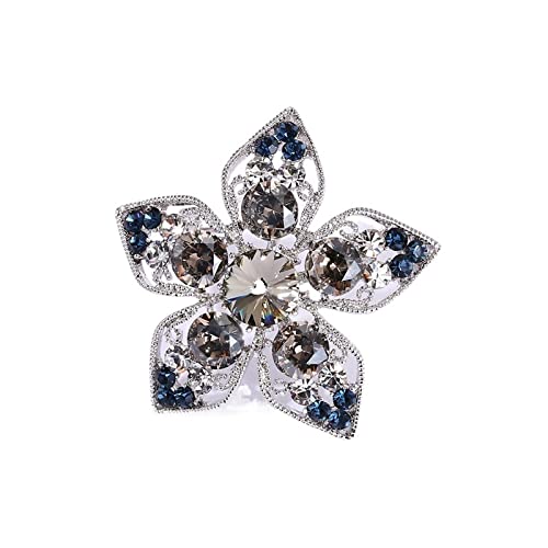 Pin Schmuck Geschenke for Frauen Stil Mode Vintage Blumenbrosche Blau Grau Strass Pins for Anzug Mantel Stimmungsvoller Schmuck Broschen & Pins von HAODUOO