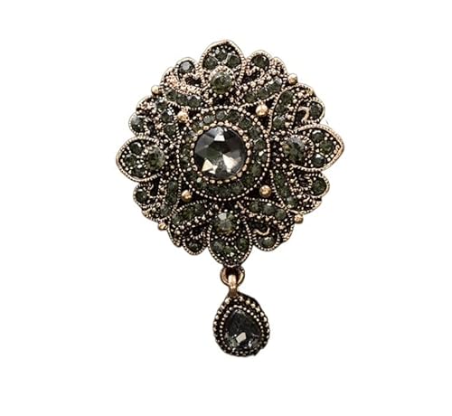 Pin Schmuck Geschenke for Frauen Vintage Muster Broschen for Frauen Anhänger Schwarz Retro Brosche Luxus Mantel Accessoires Geschenk Broschen & Anstecknadeln von HAODUOO