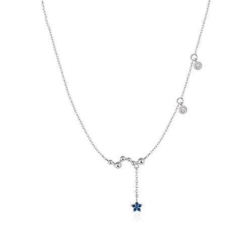 Quarz-Heilkristall-Halskette, personalisierte Halskette aus 925er Sterlingsilber, Herz/Stern/Punkt kombiniert zu kubischem Zirkonia, Anhänger-Halskette for Frauen, Halskette mit Kristall-Punkt-Anhänge von HAODUOO