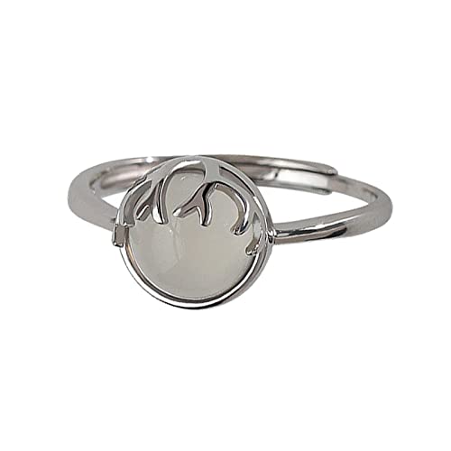 Road Ring Freundin Luxus Valentinstag Licht Weiblich hat Design ein einfaches Geschenk Hirsch Ring Tag Größe 12 Ringe, Einheitsgröße, Metall, Achat von HAODUOO