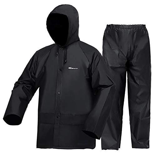 HAOKAISEN Regenanzug für Herren und Damen, EVA, ultraleicht, wasserdicht, schützender Regenmantel mit Hose, Arbeitskleidung, Schwarz, XXL HAOKAISEN Regenanzug für Herren und Damen, EVA, ultraleicht, wasserdicht, schützender Regenmantel mit Hose, Arbeitskleidung, Schwarz, XXL von HAOKAISEN
