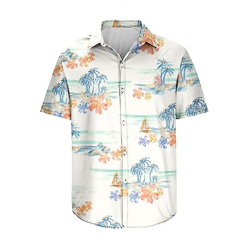 2024 Hawaii Hemd Männer, Sonderangebot Hemd Modisches Lässiges, Herrenhemd 3D Print Kurzarm Revershemd Strandhemd Oberteil, Hemd Leichtes Atmungsaktives, Hemd Hochwertiges Sommer von HAOLEI