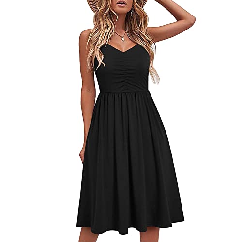 2024 Sommerkleid Damen Elegant Schicke, Modisches Und Sexy Einfarbiges, Ärmelloses, Plissiertes Kleid Mit V-Ausschnitt, Günstig Cocktailkleid Temperamentvoller Schlanker, Partykleid Leicht Luftig 2024 Sommerkleid Damen Elegant Schicke, Modisches Und Sexy Einfarbiges, Ärmelloses, Plissiertes Kleid Mit V-Ausschnitt, Günstig Cocktailkleid Temperamentvoller Schlanker, Partykleid Leicht Luftig von HAOLEI