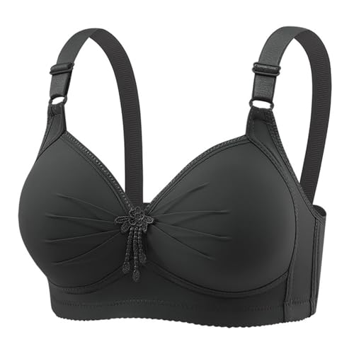 BH Damen Anti Aging Unterwäsche Großer BH Mit Verstellbarer Raffung Atmungsaktive Vollschalen Ohne Stahlring Bustier Elegant Bralette Comfit Soft Dessous Leicht Atmungsaktive Büstenhalter Push Up von HAOLEI