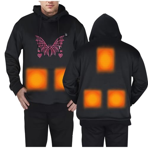 Beheizbare Hoodie Herren Warme, Beheizte Unisex Kapuzenpullover Neue Outdoor, Heizpullover USB Elektrische Winter Smart Heating Mode Kapuzen Sweatshirt Fünf Zonen Heizoberteil Elektroheizbekleidung von HAOLEI