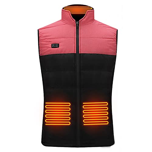 Beheizbare Weste Herren USB Elektrische, Unisex 7 Zonen Heizweste Mit Einzelsteuerung Daunenweste Leichte Aus Baumwolle Heizung Warme Kapuzenweste Steppweste Weich Bequem, Heated Vest Warme Dicke von HAOLEI