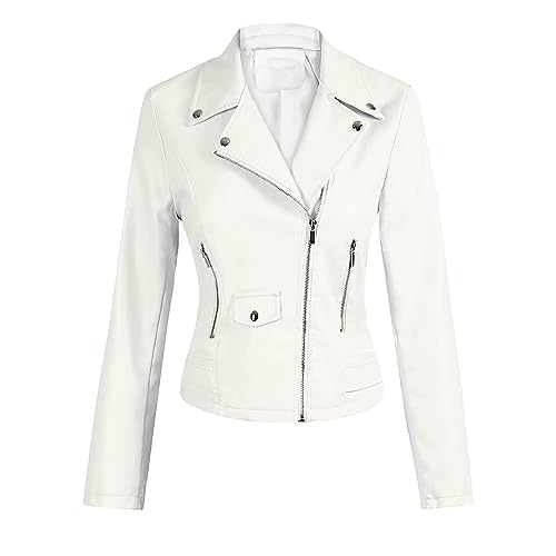 Damen Lederjacke Mode Langärmlige Reißverschluss Jacke Taschen Frühjahr Herbst Kurze Jacke, Sale Übergangsjacke Elegant Schick, Bomberjacke Warme Bequem Strickjacke Stylisch Softshelljacke Damen Lederjacke Mode Langärmlige Reißverschluss Jacke Taschen Frühjahr Herbst Kurze Jacke, Sale Übergangsjacke Elegant Schick, Bomberjacke Warme Bequem Strickjacke Stylisch Softshelljacke von HAOLEI