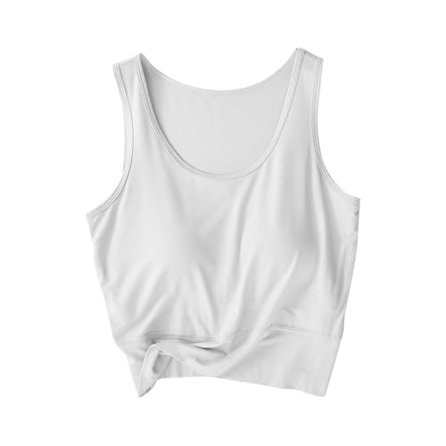 Damen Unterhemden Casual Fashion, Elastisches Kurzes Wattiertes Trägertop Mit Rundhalsausschnitt, Sale Angebote Oberteile Elegant Schick, Bluse Leicht Und Luftig, Shirt Top Weich Bequem von HAOLEI