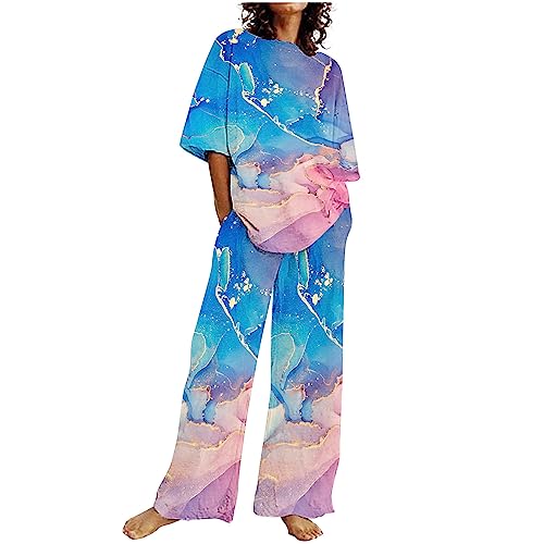HAOLEI 2024 Damen Zweiteiler Freizeitanzug Aus Baumwolle Und Leinen, Musselin Set Lockere Atmungsaktive, Günstig Sommer Outfits Leicht Und Luftig, Langärmliges Revers Oberteil, Hemd + Hosenanzug von HAOLEI