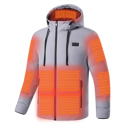 HAOLEI Damen Beheizbare Jacke Warme Dicke, Unisex Winterjacke Aus 9 Zonen Heizbaumwolle Mit Einzelsteuerung USB Heizjacke Aus Baumwolle Sale Beheizte Jacke Neue Outdoor Wintermantel Mit Wärmefunktion von HAOLEI