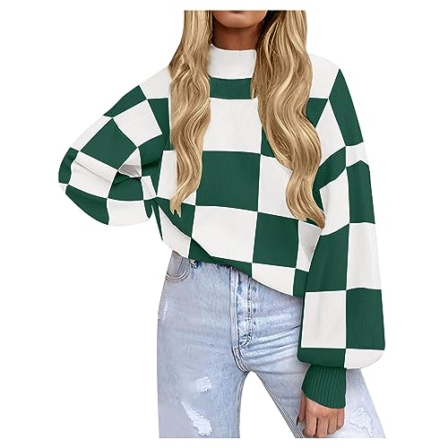 HAOLEI Damen Langärmliger Rollkragenpullover Aus Rippstrick Mit Lockeren Ärmeln, Sale Pullover Warme Bequem, Strickpullover Elegant Schick, Pulli Leichte Weich, Sweater Casual Mode Winterpullover von HAOLEI