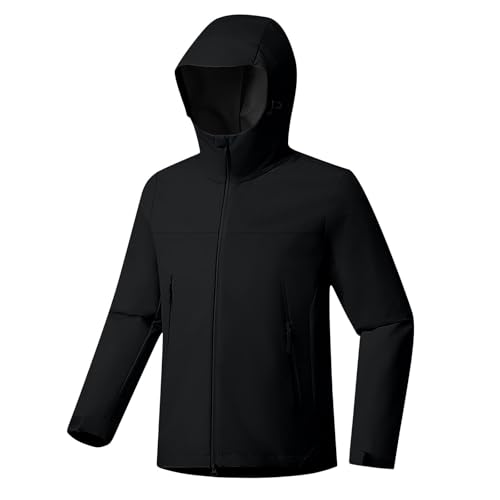 HAOLEI Damen Outdoorjacke Mit Kapuze Taschen Regenjacke Langärmlige Wasserdichte Atmungsaktiv Übergangsjacke Leichte Jacke Windbreaker Zum Wandern Reisen Treking Fahrrad Sportjacke Funktionsjacke von HAOLEI