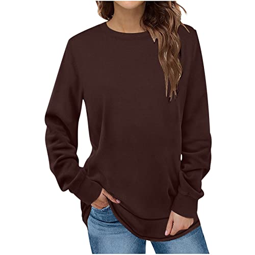 Damen Pullover Mit Langen Ärmeln Und Rundhalsausschnitt, Sale Sweatshirt Tops Elegant Schick, Pullunder Mode Oberteil, Sweater Weich Und Bequem, Sweatjacke Hochwertige, Sportjacke Casual von HAOLEI