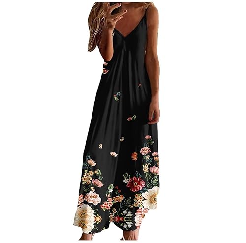 HAOLEI Damen Sommerkleid Elegant Schicke, Günstig Strandkleid Leicht Luftig, Ärmelloses, Ärmelloses Sommerkleid, Freizeitkleid Lockerer Bequem, Sale Clearance Kleid Lässiger Modischer von HAOLEI