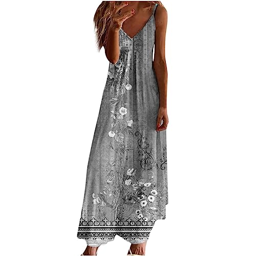 HAOLEI Damen Sommerkleid Elegant Schicke, Günstig Strandkleid Leicht Luftig, Ärmelloses, Ärmelloses Sommerkleid, Freizeitkleid Lockerer Bequem, Sale Clearance Kleid Lässiger Modischer von HAOLEI