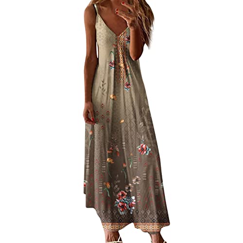 HAOLEI Damen Sommerkleid Elegant Schicke, Günstig Strandkleid Leicht Luftig, Ärmelloses, Ärmelloses Sommerkleid, Freizeitkleid Lockerer Bequem, Sale Clearance Kleid Lässiger Modischer von HAOLEI