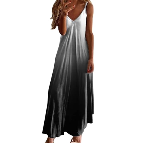 HAOLEI Damen Sommerkleid Elegant Schicke, Günstig Strandkleid Leicht Luftig, Ärmelloses, Ärmelloses Sommerkleid, Freizeitkleid Lockerer Bequem, Sale Clearance Kleid Lässiger Modischer von HAOLEI