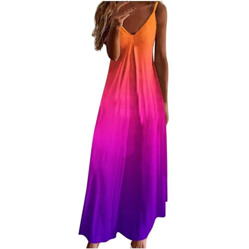 HAOLEI Damen Sommerkleid Elegant Schicke, Günstig Strandkleid Leicht Luftig, Ärmelloses, Ärmelloses Sommerkleid, Freizeitkleid Lockerer Bequem, Sale Clearance Kleid Lässiger Modischer von HAOLEI