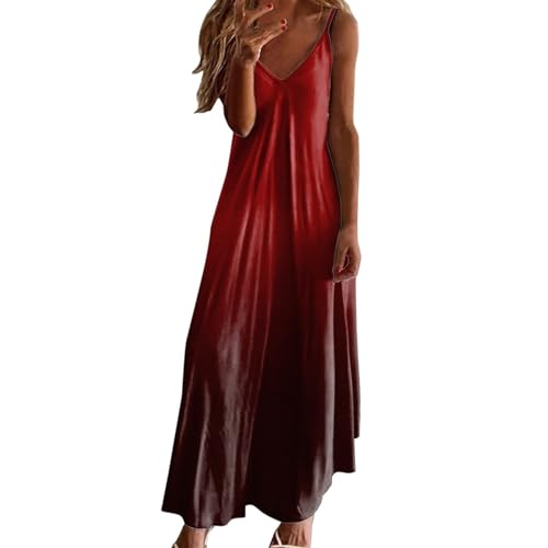 HAOLEI Damen Sommerkleid Elegant Schicke, Günstig Strandkleid Leicht Luftig, Ärmelloses, Ärmelloses Sommerkleid, Freizeitkleid Lockerer Bequem, Sale Clearance Kleid Lässiger Modischer von HAOLEI