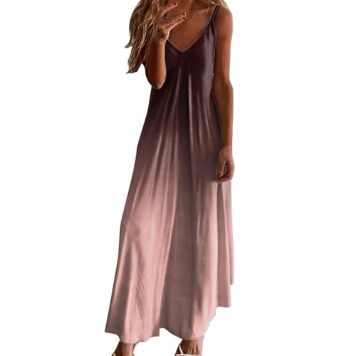 HAOLEI Damen Sommerkleid Elegant Schicke, Günstig Strandkleid Leicht Luftig, Ärmelloses, Ärmelloses Sommerkleid, Freizeitkleid Lockerer Bequem, Sale Clearance Kleid Lässiger Modischer von HAOLEI