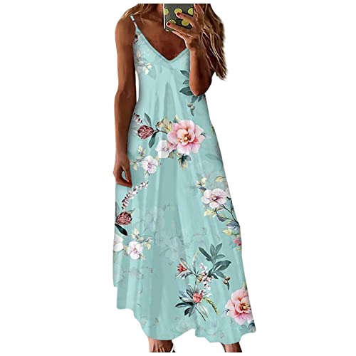 HAOLEI Damen Sommerkleid Elegant Schicke, Günstig Strandkleid Leicht Luftig, Ärmelloses, Ärmelloses Sommerkleid, Freizeitkleid Lockerer Bequem, Sale Clearance Kleid Lässiger Modischer von HAOLEI