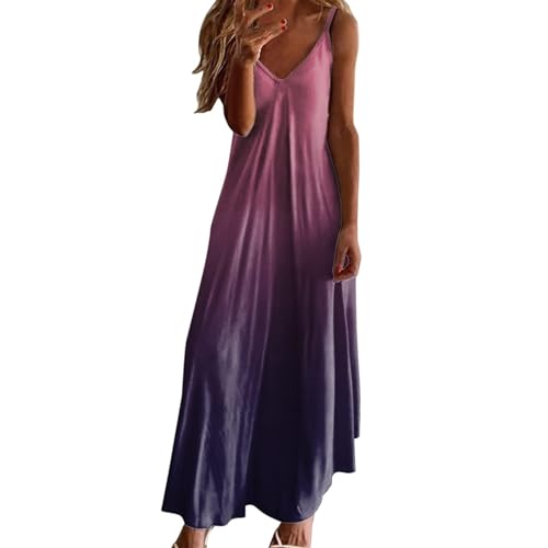 HAOLEI Damen Sommerkleid Elegant Schicke, Günstig Strandkleid Leicht Luftig, Ärmelloses, Ärmelloses Sommerkleid, Freizeitkleid Lockerer Bequem, Sale Clearance Kleid Lässiger Modischer von HAOLEI