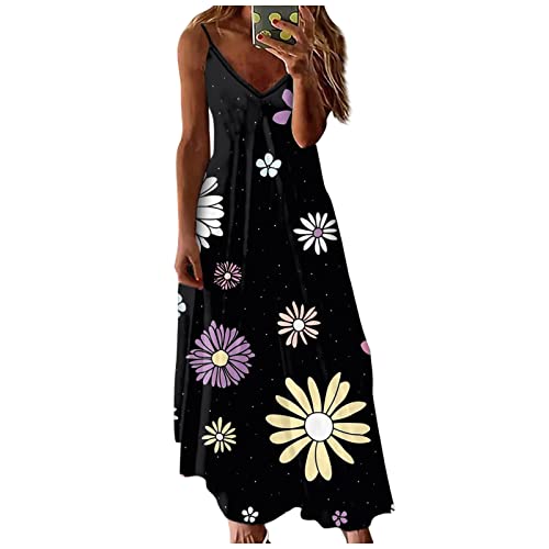 HAOLEI Damen Sommerkleid Elegant Schicke, Günstig Strandkleid Leicht Luftig, Ärmelloses, Ärmelloses Sommerkleid, Freizeitkleid Lockerer Bequem, Sale Clearance Kleid Lässiger Modischer von HAOLEI