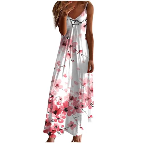HAOLEI Damen Sommerkleid Elegant Schicke, Günstig Strandkleid Leicht Luftig, Ärmelloses, Ärmelloses Sommerkleid, Freizeitkleid Lockerer Bequem, Sale Clearance Kleid Lässiger Modischer von HAOLEI