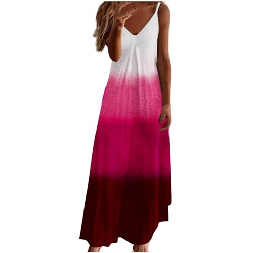 HAOLEI Damen Sommerkleid Elegant Schicke, Günstig Strandkleid Leicht Luftig, Ärmelloses, Ärmelloses Sommerkleid, Freizeitkleid Lockerer Bequem, Sale Clearance Kleid Lässiger Modischer von HAOLEI