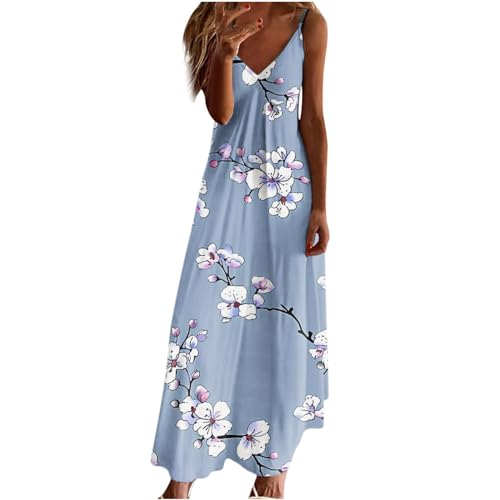 HAOLEI Damen Sommerkleid Elegant Schicke, Günstig Strandkleid Leicht Luftig, Ärmelloses, Ärmelloses Sommerkleid, Freizeitkleid Lockerer Bequem, Sale Clearance Kleid Lässiger Modischer von HAOLEI