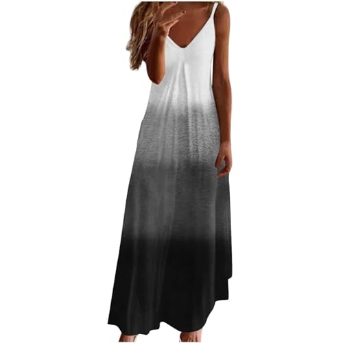 HAOLEI Damen Sommerkleid Elegant Schicke, Günstig Strandkleid Leicht Luftig, Ärmelloses, Ärmelloses Sommerkleid, Freizeitkleid Lockerer Bequem, Sale Clearance Kleid Lässiger Modischer von HAOLEI