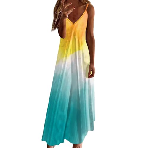 HAOLEI Damen Sommerkleid Elegant Schicke, Günstig Strandkleid Leicht Luftig, Ärmelloses, Ärmelloses Sommerkleid, Freizeitkleid Lockerer Bequem, Sale Clearance Kleid Lässiger Modischer von HAOLEI