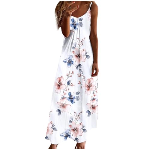 HAOLEI Damen Sommerkleid Elegant Schicke, Günstig Strandkleid Leicht Luftig, Ärmelloses, Ärmelloses Sommerkleid, Freizeitkleid Lockerer Bequem, Sale Clearance Kleid Lässiger Modischer von HAOLEI