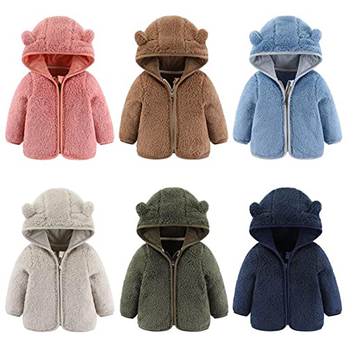 HAOLEI Fleecejacke Baby Kinder Mädchen Jungen Herbst Winter Jacke Strickfleecejacke Kuscheljacke Fleecemantel Strickfleecejacke Schneeanzug 1-6Jahre von HAOLEI