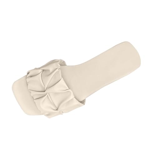 Hausschuhe Damen Für Grip Und Halt Sale Sandalen Mit Orthopädie Flache Hausschuhe Mit Plissee Badelatschen Leicht Robuste Pantoletten Wasserfest Rutschfest Badeschuhe Schlappen Elegant Bequeme von HAOLEI