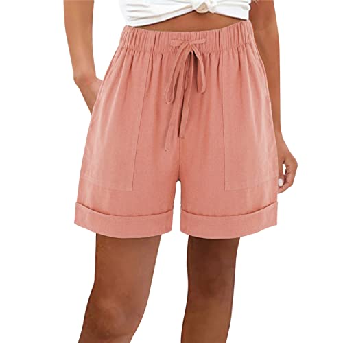 Kurze Hose Damen Leicht Blitzangebote Shorts Mode Lässige Lockere Einfarbige Hose Mit Elastischem Bund Und Taschen Kurz Hosen Elegant Bermuda Shorts Bequem Wanderhose von HAOLEI