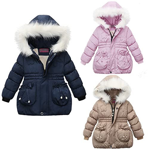 HAOLEI Mantel Baby Kinder Mädchen Jungen Daunenjacke mit Ohr Kapuze Daunenmantel Funkeln Winterjacke Outwear Steppjacke Warme Oberbekleidung Übergangsjacke 1-6 Jahre von HAOLEI