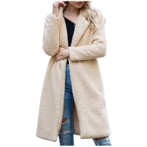 HAOLEI Pelzmantel Damen Lange Leopard Muster Kunstpelz Mantel Fellmantel Nerzmantel Parka Jacke Wintermantel Trenchcoat Flaumig Warme Cardigan Winter Jacke Teddymantel von HAOLEI